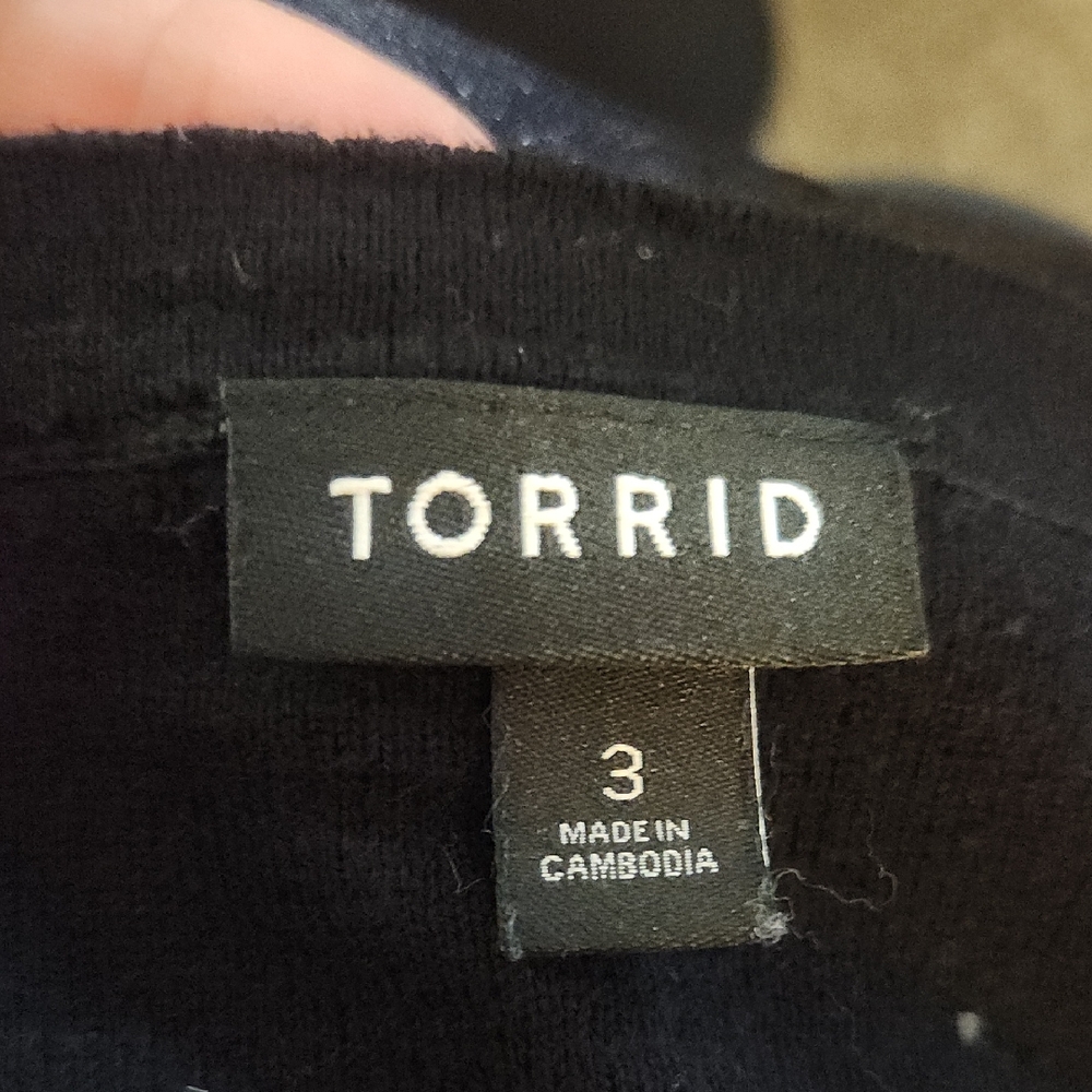 Torrid Classic Black Cardigan